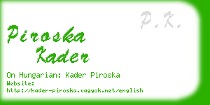 piroska kader business card